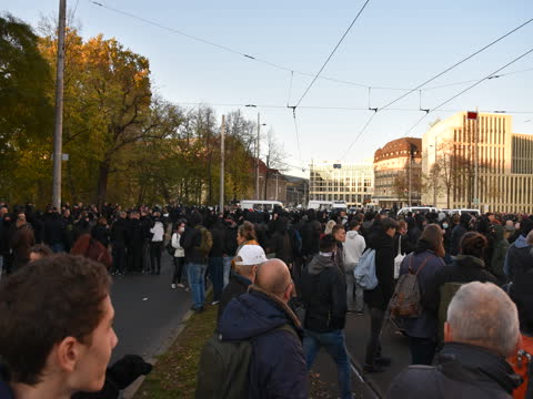 sudden appearance of black-fashioned people